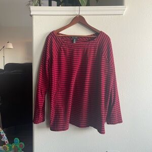 Lauren Costal Long Sleeve Striped Top